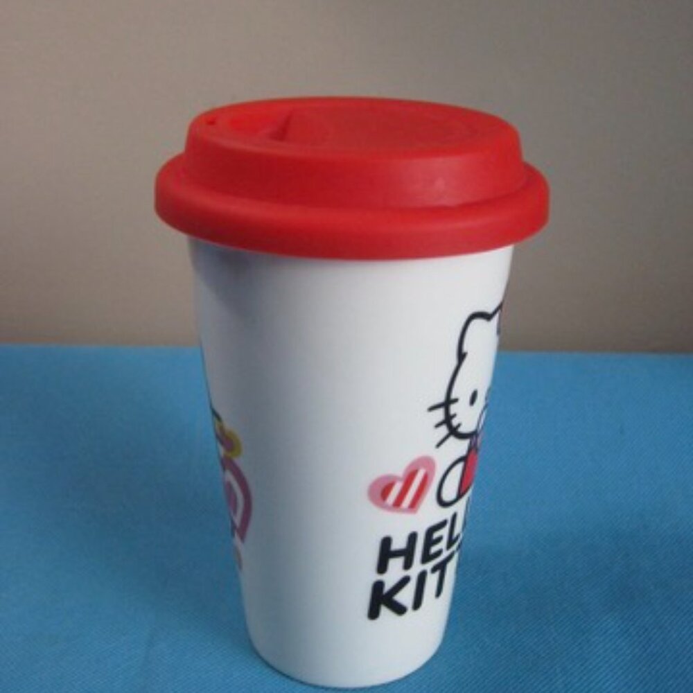 Vintage 2012 Hello Kitty Sanrio Valentine's Day Hearts Ceramic Coffee Cup - Picture 4 of 14